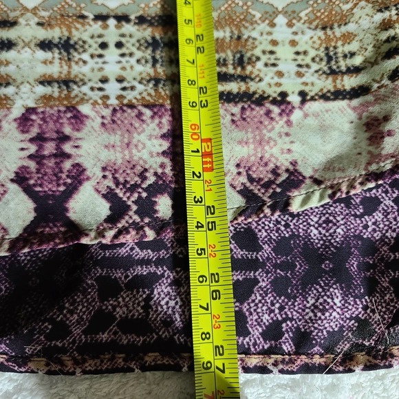 Milano top blouse long sleeve snake print color purple , beige sz M - Picture 8 of 8